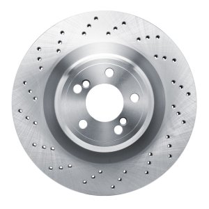 BMW X6 Brake Rotor (1) - Left Rear - R1 Concepts - Drilled - `15-`19